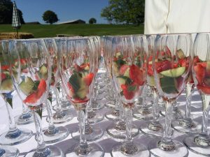 Glasses waiting to be filled with Pimms